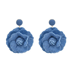 Denim Mami Flower Earrings